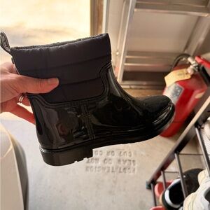 Black Glossy Rain Bootie